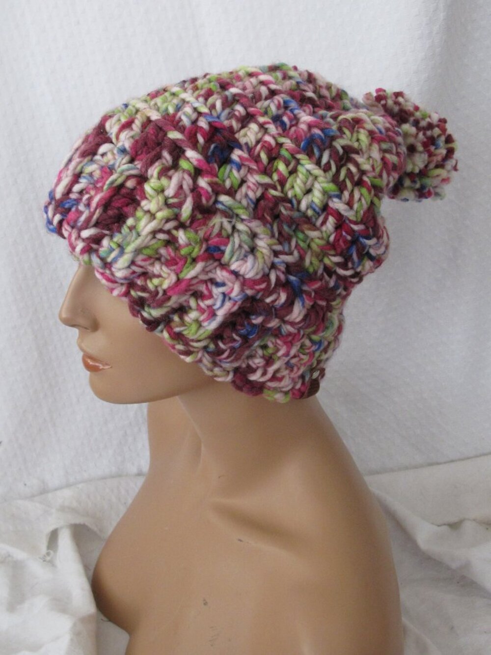 Handmade Festival Wool Blend Chunky Beanie
